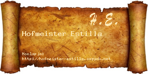 Hofmeister Estilla névjegykártya
